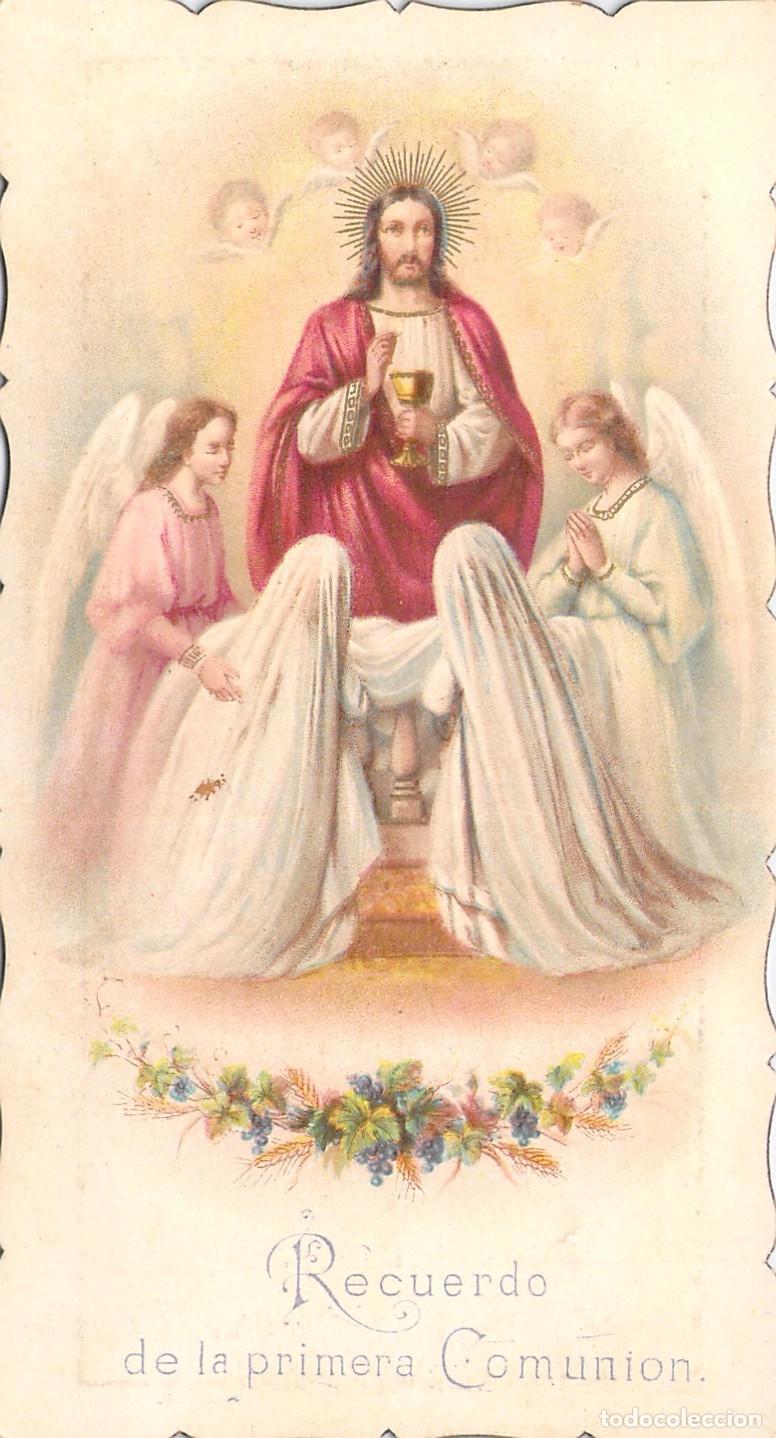 Postais: Estampa de Recuerdo de Primera Comuni&oacute;n Jes&uacute;s Sacramentado Barcelona