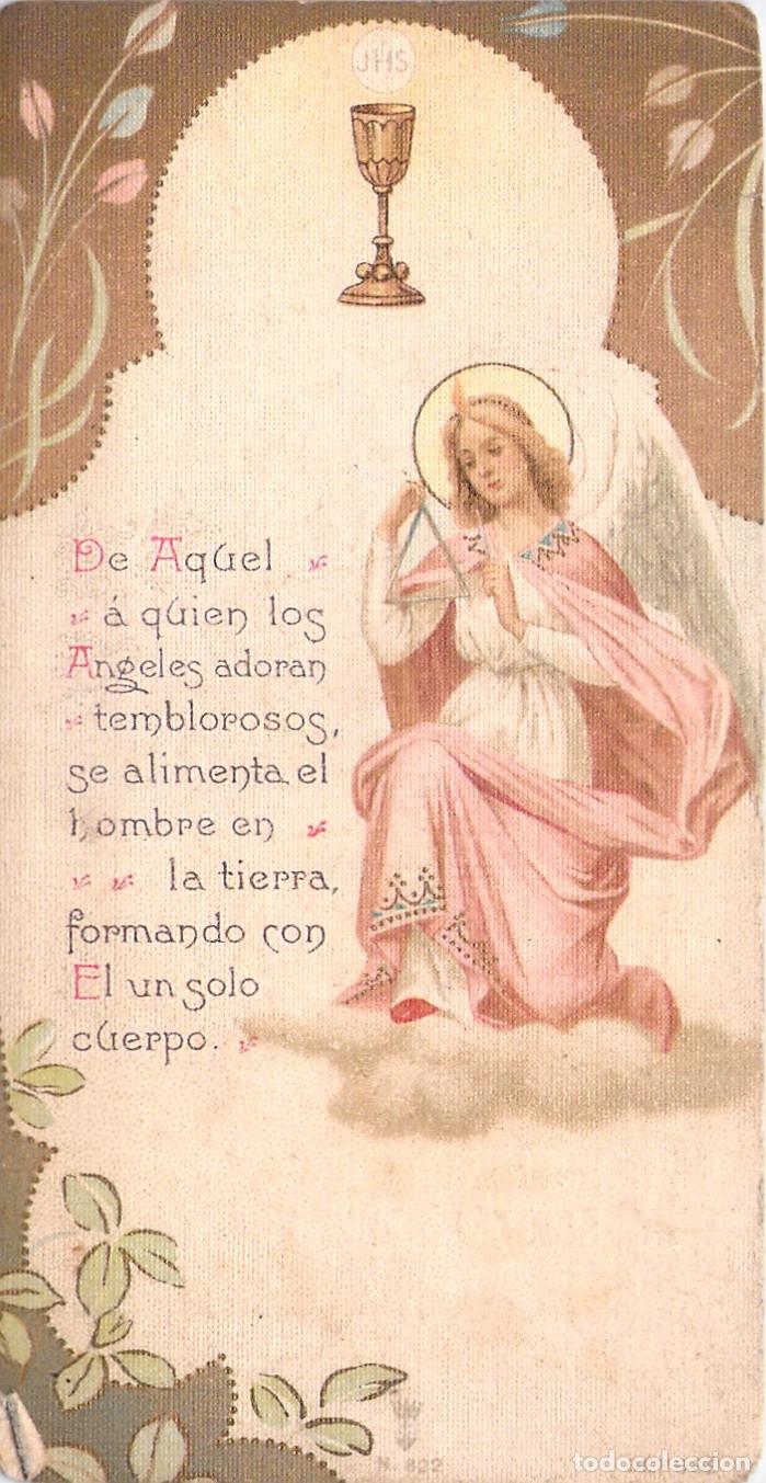 Postais: Estampa de Recordatorio de Primera Comuni&oacute;n con &Aacute;ngel