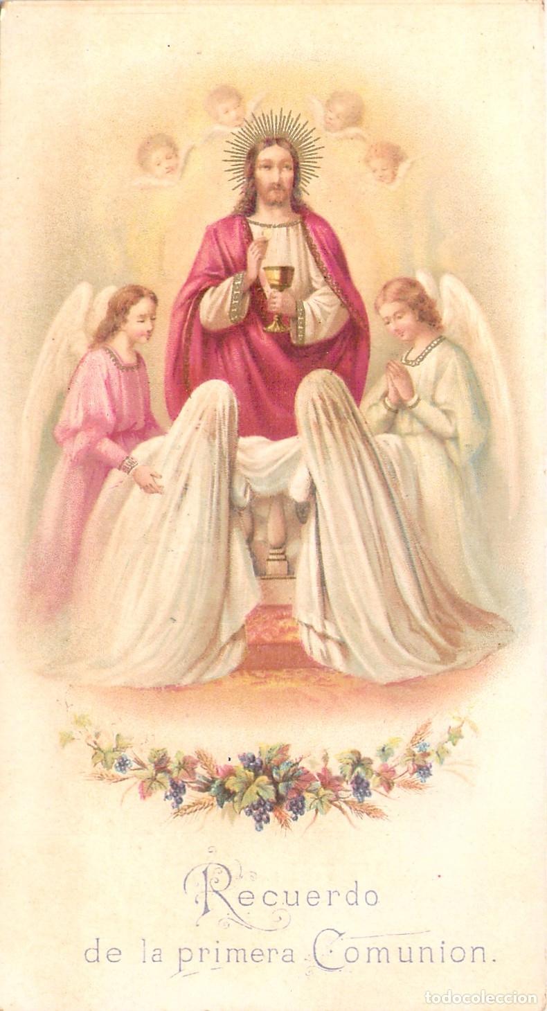 Cartes Postales: Estampa Antigua de Primera Comuni&oacute;n Colegio Jes&uacute;s Mar&iacute;a San Gervasio Barcelona