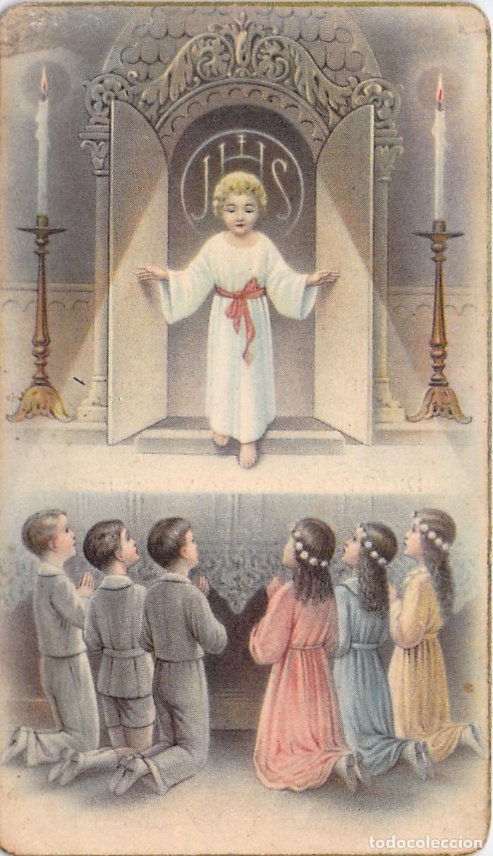 Cartes Postales: Estampa Recordatorio de Primera Comuni&oacute;n Iglesia Santa Madrona Barcelona