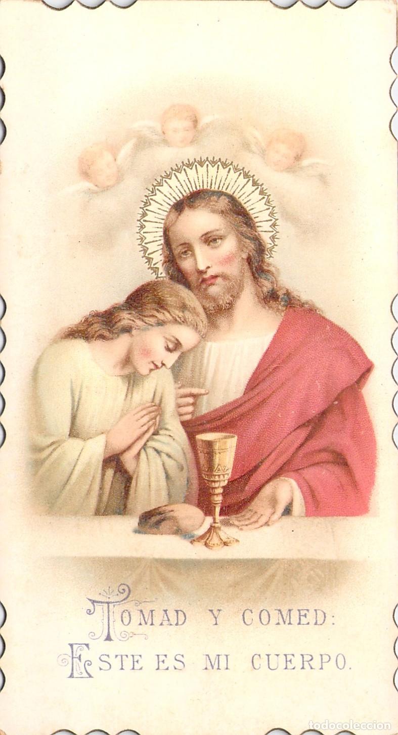 Cartes Postales: Estampa Recordatorio de Primera Comuni&oacute;n Colegio Jes&uacute;s Mar&iacute;a Barcelona