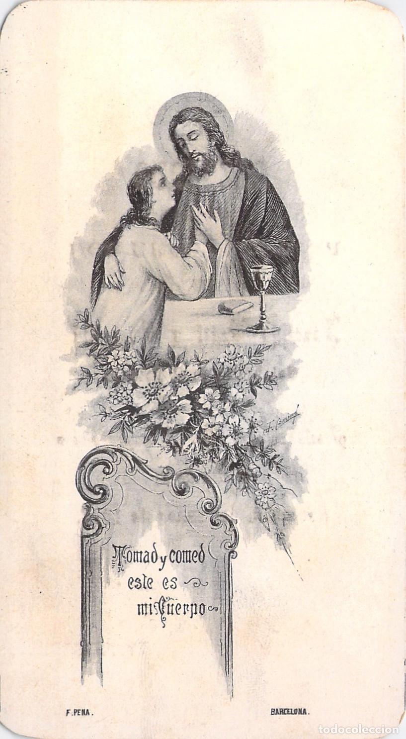 Cartes Postales: Estampa Recordatorio de Primera Comuni&oacute;n Colegio Jes&uacute;s-Mar&iacute;a Barcelona