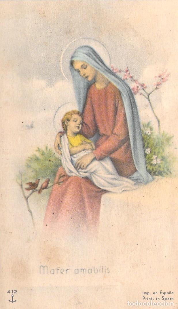 Postcards: Estampa Recordatorio de Primera Comuni&oacute;n Mater Amabilis Barcelona