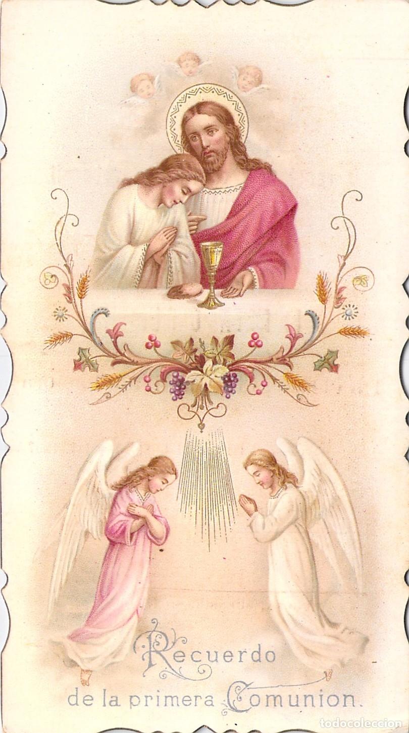 Postcards: Estampa Recordatorio de Primera Comuni&oacute;n con &Aacute;ngeles y Jes&uacute;s
