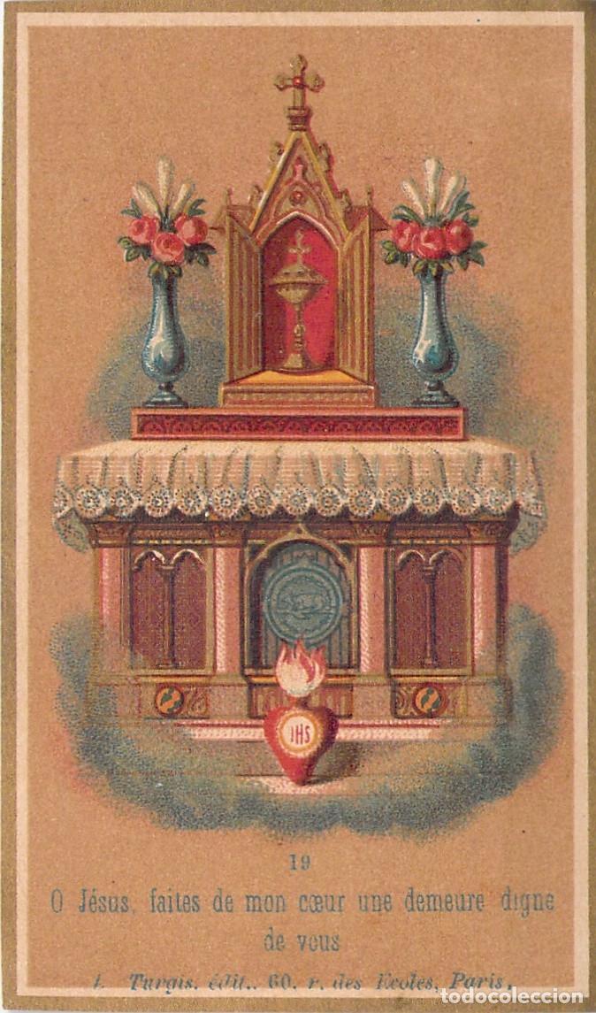 Postales: Estampa Tarjeta Santa Religiosa Altar y Sagrado Coraz&oacute;n L. Turgis