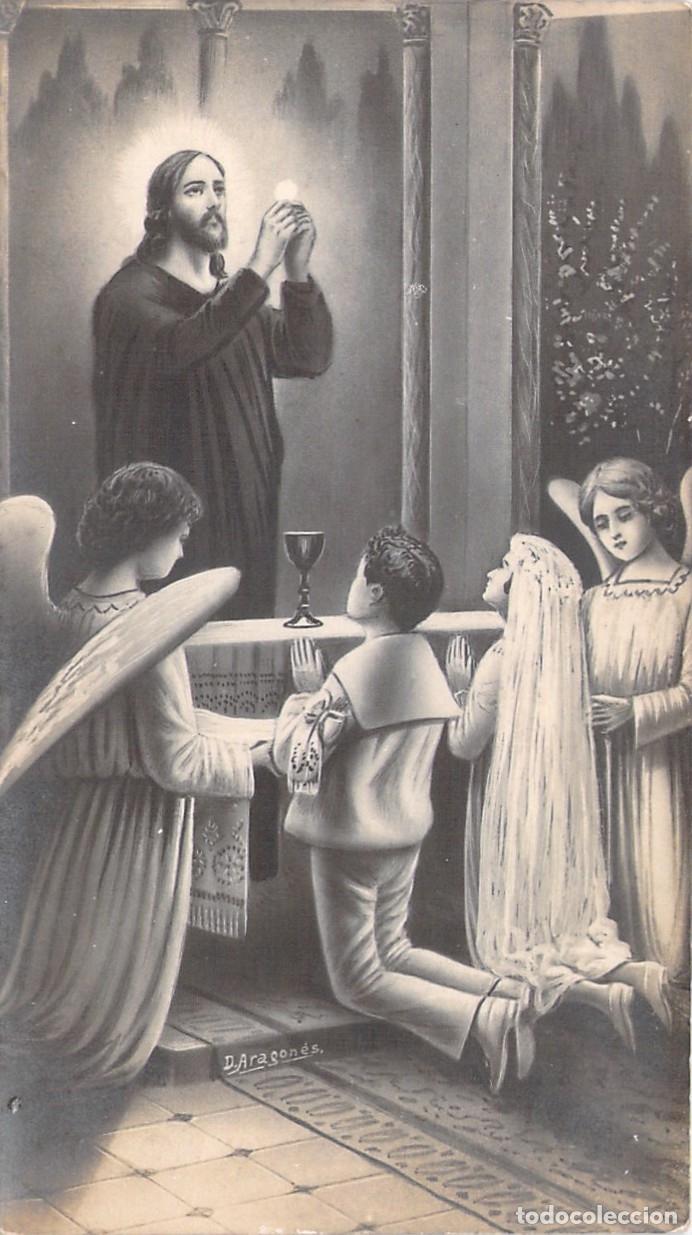 Postales: Estampa Recordatorio Primera Comuni&oacute;n Escola Montessori Barcelona