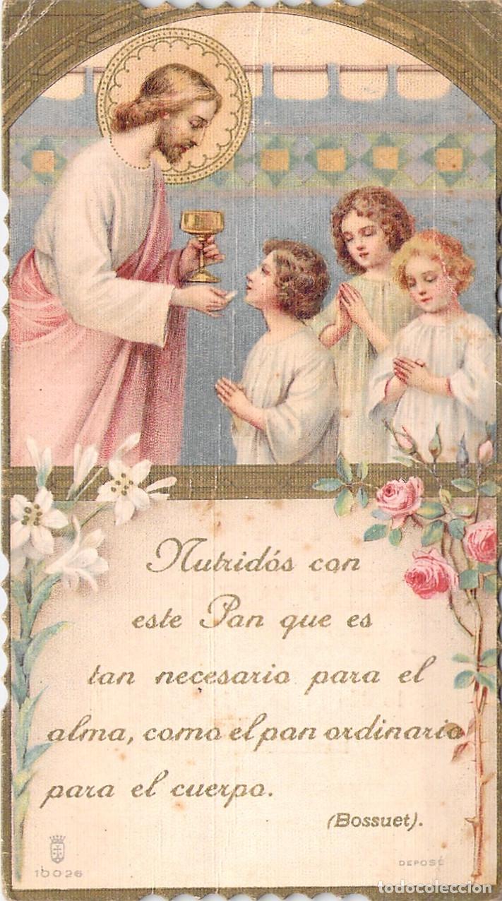Cartes Postales: Estampa de Primera Comuni&oacute;n con Jesucristo y Ni&ntilde;os, Barcelona