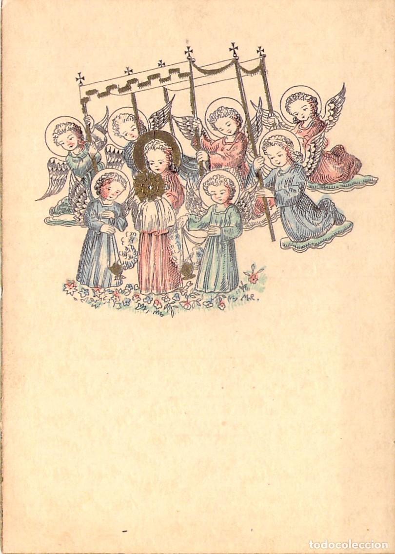 Cartes Postales: Estampa de Primera Comuni&oacute;n con Ilustraci&oacute;n de &Aacute;ngeles, Barcelona