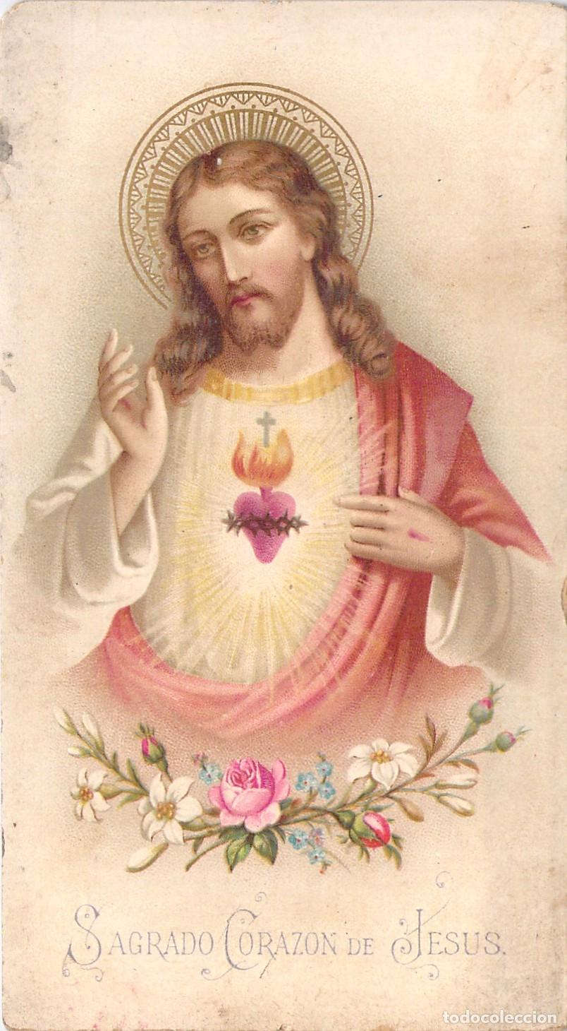 Postales: Estampa Devocional del Sagrado Coraz&oacute;n de Jes&uacute;s con Oraci&oacute;n