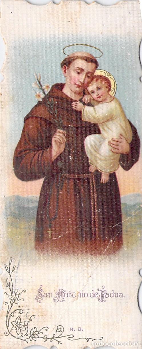 Postales: Estampa de San Antonio de Padua con Ni&ntilde;o Jes&uacute;s y Oraci&oacute;n