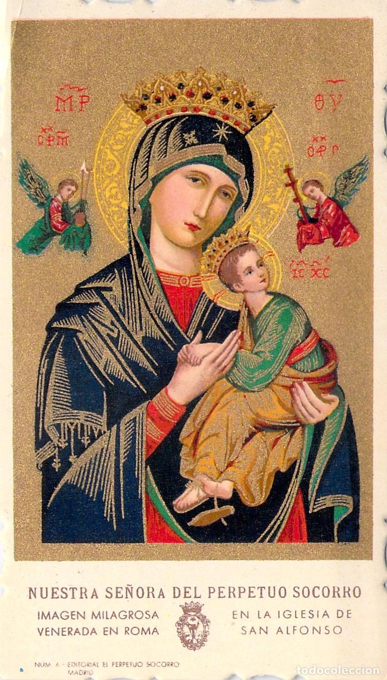Postales: Estampa de Nuestra Se&ntilde;ora del Perpetuo Socorro con Oraci&oacute;n