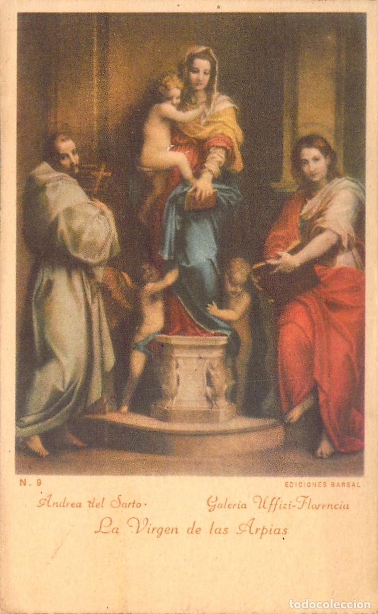 Postales: Estampa de la Virgen de las Arp&iacute;as Andrea del Sarto Cumplimiento Pascual
