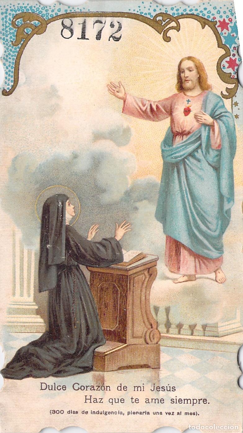 Postales: Estampa Religiosa del Sagrado Coraz&oacute;n de Jes&uacute;s con Promesas