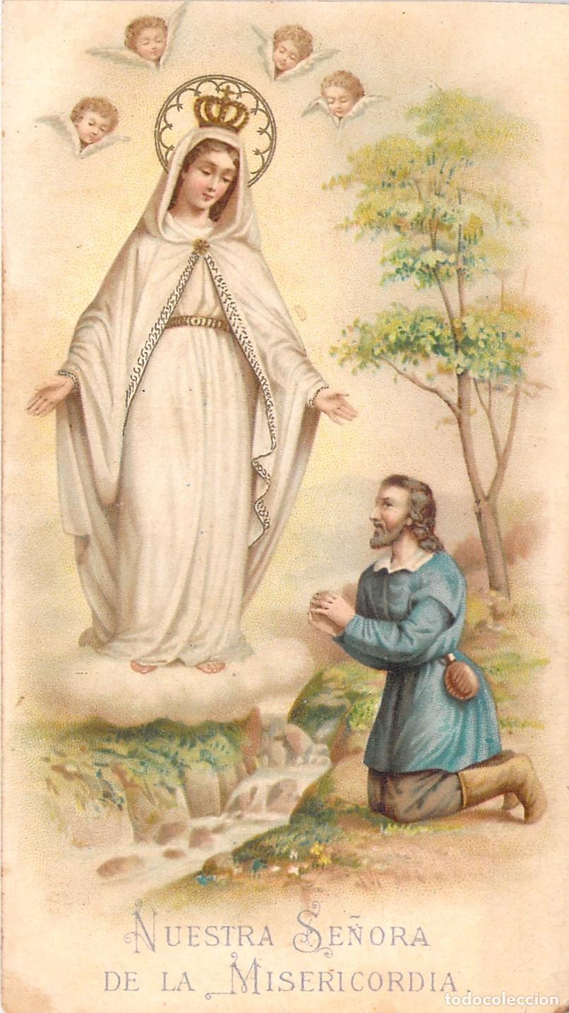 Postales: Estampa Religiosa de Nuestra Se&ntilde;ora de la Misericordia con Oraci&oacute;n