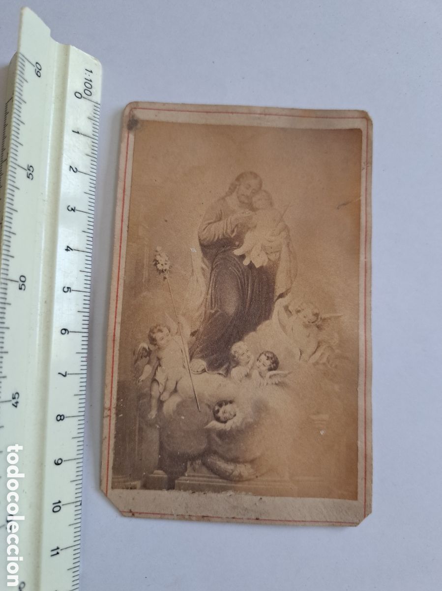 Postales: Jml rara curiosa estampa cart&oacute;n duro Santo Cristo Jes&uacute;s &Aacute;ngeles. Ver fotos.