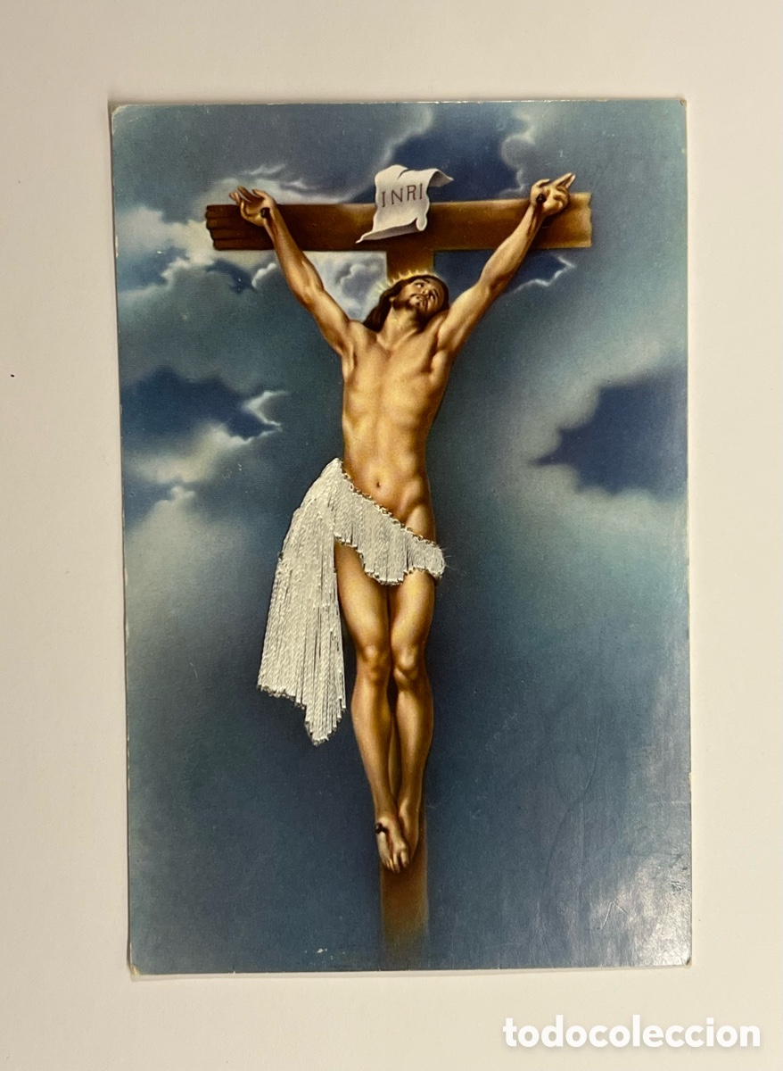 Cartoline: CRUCIFIXION . Postal Bordada. Edita Romarli, Zaragoza