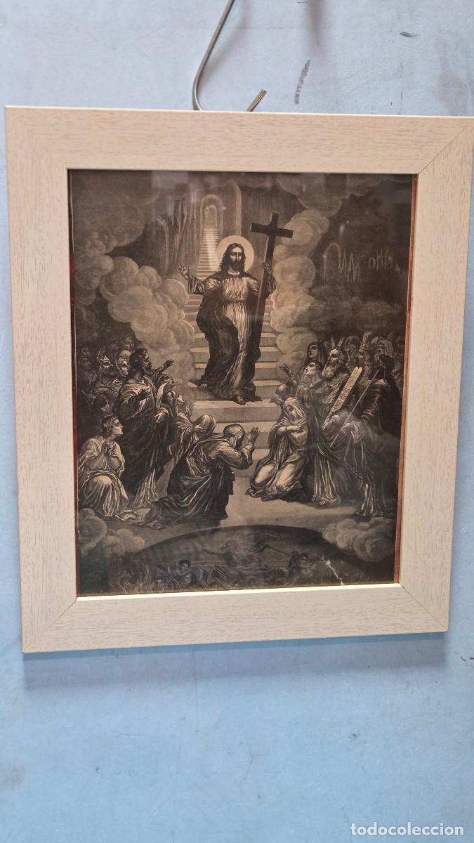 Postales: cuadro con lamina religiosa antigua