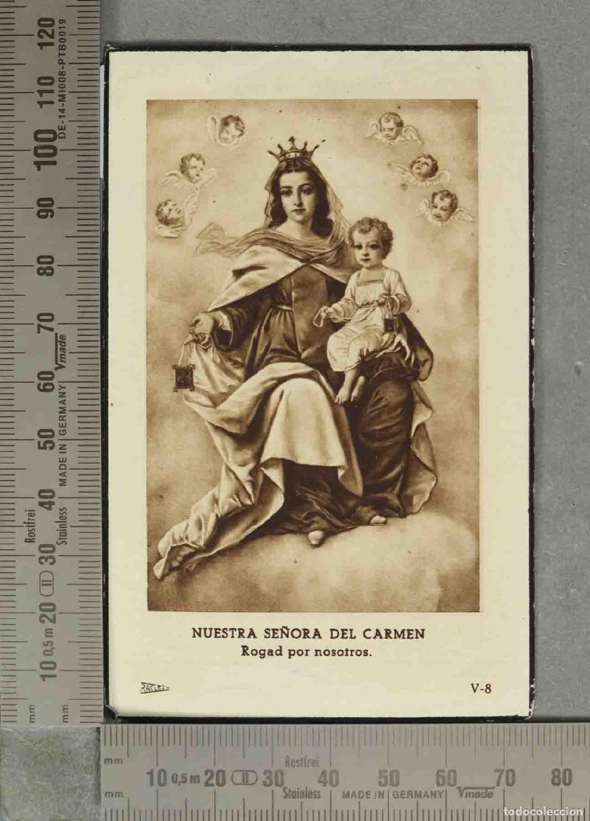 Postales: ESQUELA. Virgen del Carmen con el Ni&ntilde;o - ALFEREZ DE NAVIO. 1925. MADRID