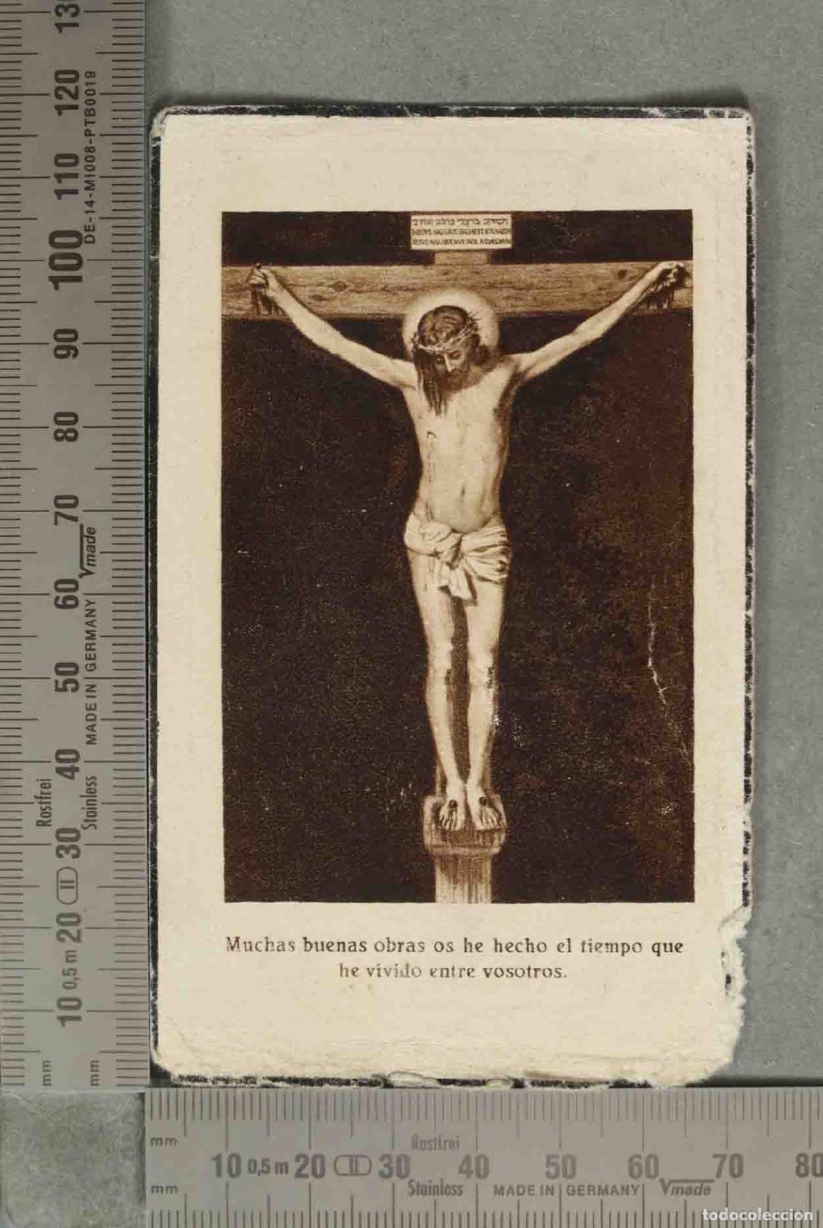 Postales: ESQUELA. Cristo crucificado - Diego Vel&aacute;zquez. MUJER 1942 SEVILLA