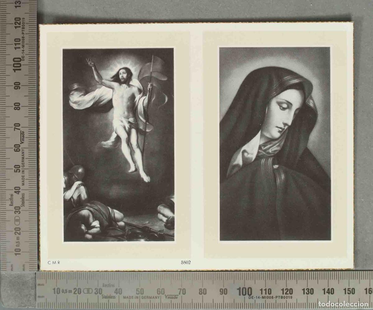 Postales: ESQUELA DIPTICO. Resurrecci&oacute;n de Cristo - MUJER 1962 MADRID