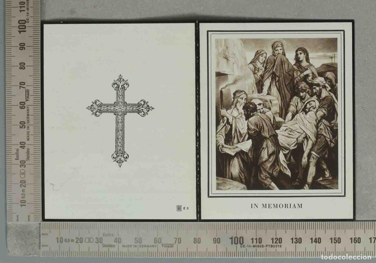 Postales: ESQUELA DIPTICO. In Memoriam - Muerte de un santo con disc&iacute;pulos. GRANADA. 1935 HOMBRE