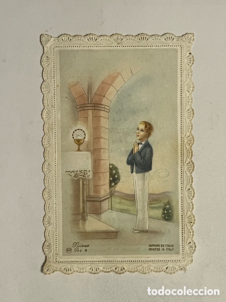 Postcards: BURJASOT. Estampa Recuerdo de la Primera Comuni&oacute;n de Daniel.. Iglesia Parroquial (a.1958)