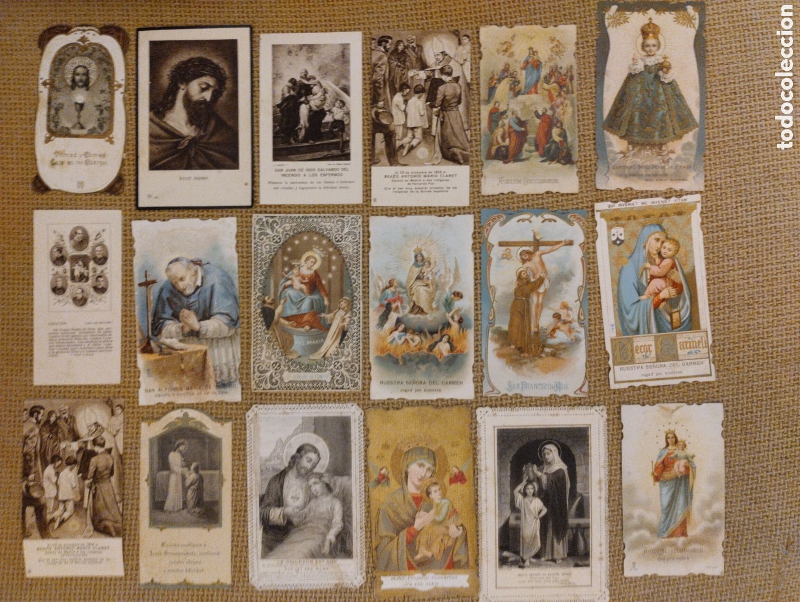 Postales: Lote estampitas religiosas a&ntilde;os 20
