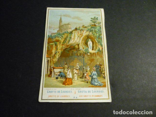 Cartoline: NUESTRA SE&Ntilde;ORA DE LOURDES ANTIGUA ESTAMPA CROMOLITOGRAFICA