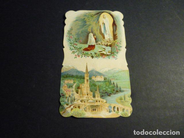 Cartoline: NUESTRA SE&Ntilde;ORA DE LOURDES ANTIGUA ESTAMPA CROMOLITOGRAFICA