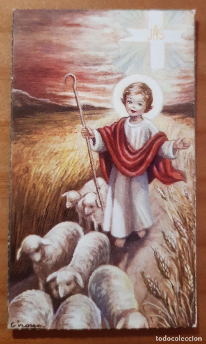 Postales: PEQUE&Ntilde;A ESTAMPA DEL NI&Ntilde;O JES&Uacute;S, PASTOR DE SUS OVEJAS - 411/3 - 8 X 5 CMS. - PERFECTO ESTADO