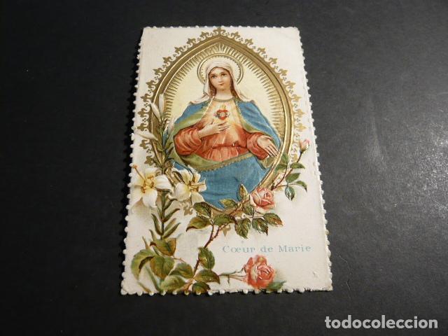 Postcards: SAGRADO CORAZON DE MARIA ANTIGUA ESTAMPA TROQUELADA