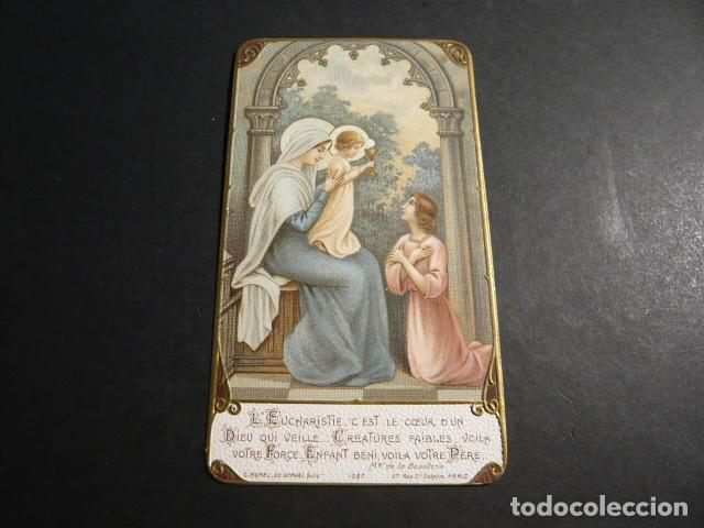 Postcards: VIRGEN MARIA CON NI&Ntilde;O JESUS ANTIGUA ESTAMPA CROMOLITOGRAFICA