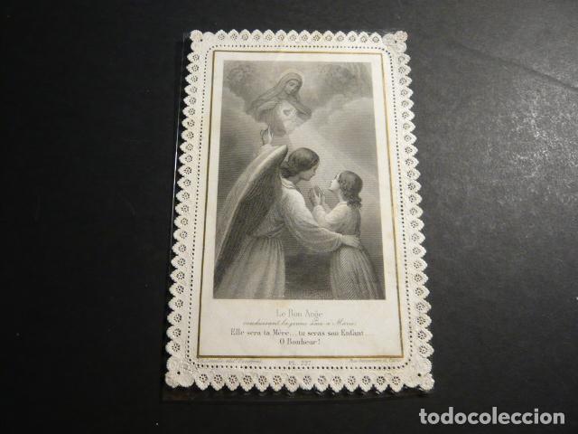Cartoline: EL BUEN ANGEL ANTIGUA ESTAMPA CALADA PUNTILLA CANIVET SIGLO XIX
