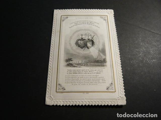 Postais: SAGRADOS CORAZONES ANTIGUA ESTAMPA CALADA PUNTILLA CANIVET SIGLO XIX