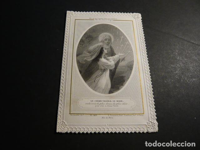 Postcards: EL CAMINO VIRGINAL DE MARIA ANTIGUA ESTAMPA CALADA PUNTILLA CANIVET SIGLO XIX