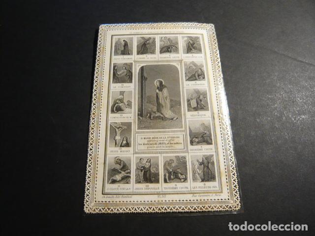 Postais: CAMINO DE LA CRUZ ANTIGUA ESTAMPA CALADA PUNTILLA CANIVET SIGLO XIX