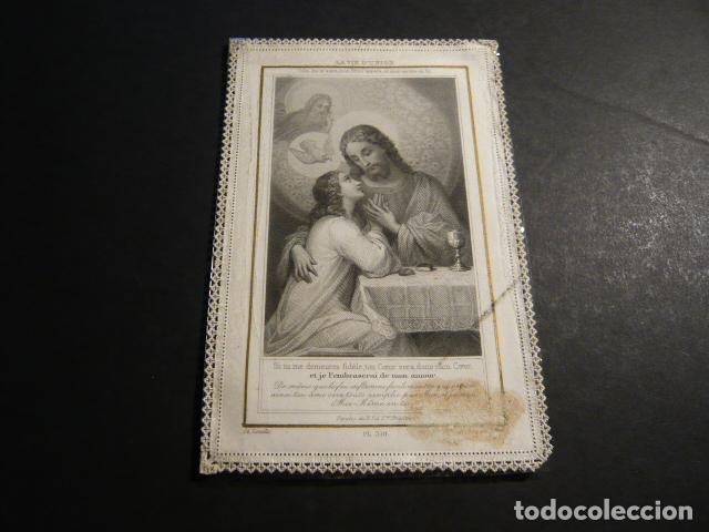 Postcards: LA VIDA EN UNION ANTIGUA ESTAMPA CALADA PUNTILLA CANIVET SIGLO XIX