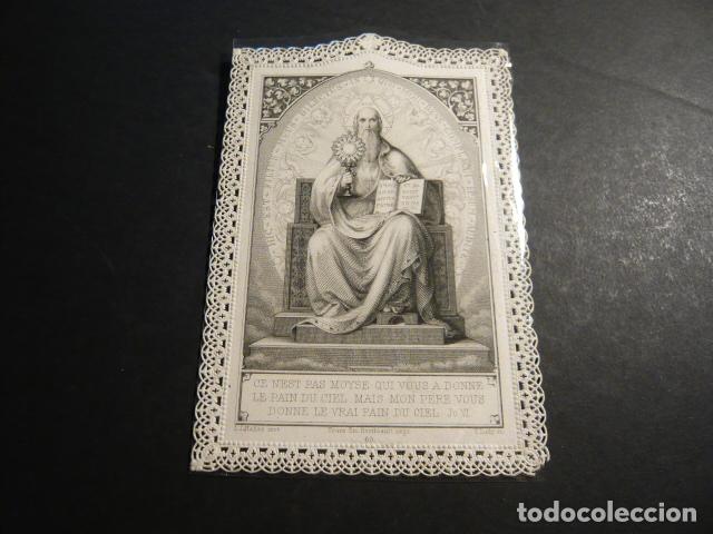 Postkarten: DIOS PADRE ANTIGUA ESTAMPA CALADA PUNTILLA CANIVET SIGLO XIX
