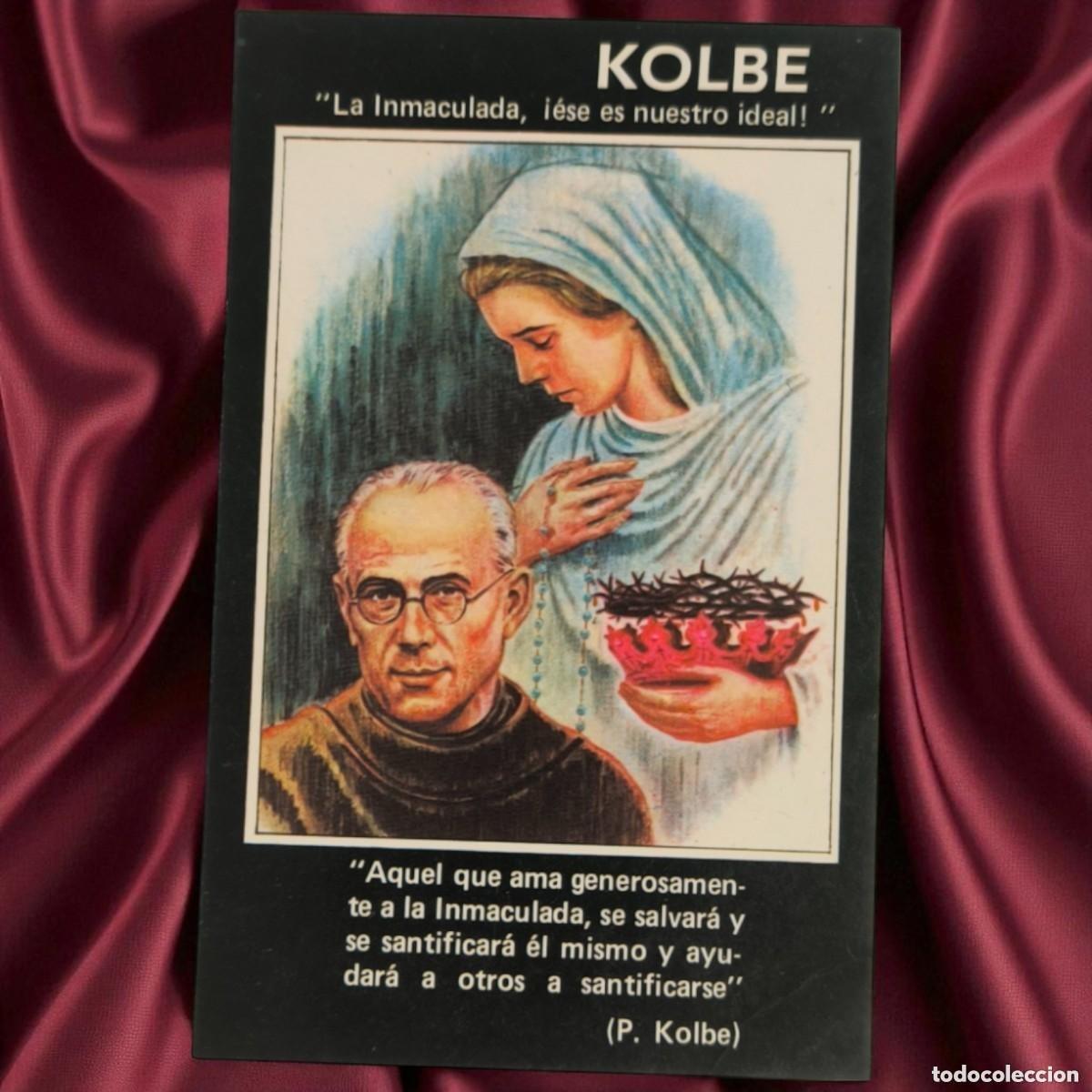 Postales: ✝️ ESTAMPA RELIGIOSA VINTAGE &ndash; SAN MAXIMILIANO KOLBE Y LA INMACULADA