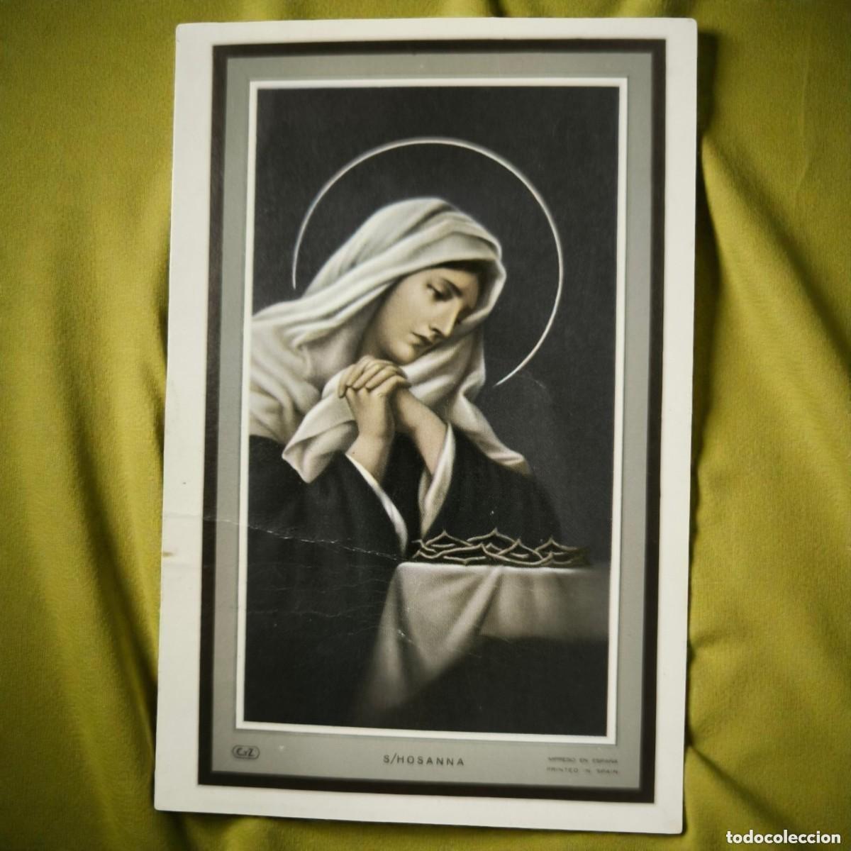 Postcards: Estampa Religiosa Antiguo Recordatorio De Defunci&oacute;n 1976 &ndash; Virgen Dolorosa