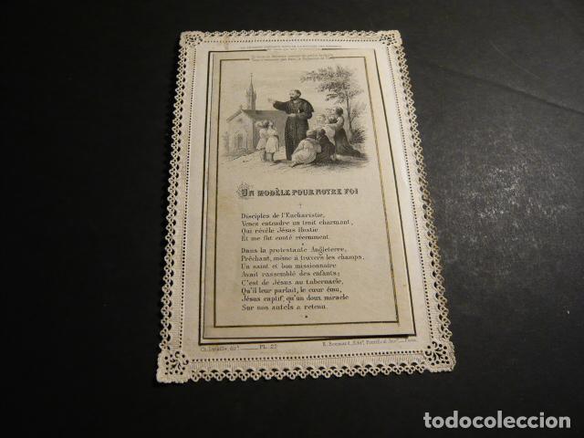 Postais: MODELO PARA NUESTRA FE ANTIGUA ESTAMPA DESPLEGABLE CALADA PUNTILLA CANIVET SIGLO XIX