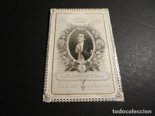 Postcards: JOVEN CRISTIANO ANTIGUA ESTAMPA CALADA PUNTILLA CANIVET SIGLO XIX