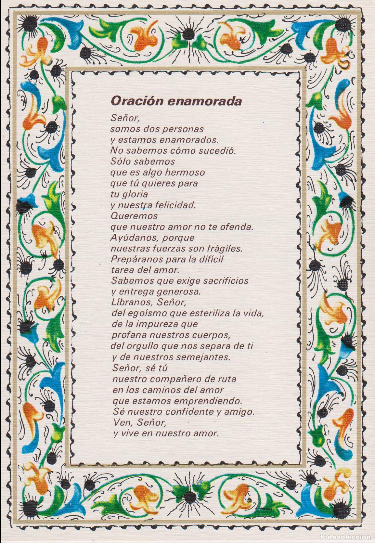 Postales: POSTAL RELIGIOSA - BORDE DECORATIVO - ORACI&Oacute;N ENAMORADA - ATA O810 - S/C