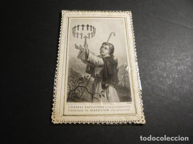 Postales: PEREGRINO ANTIGUA ESTAMPA CALADA PUNTILLA CANIVET SIGLO XIX