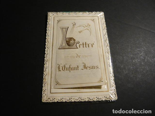 Postkarten: CARTA DEL NI&Ntilde;O JESUS ANTIGUA ESTAMPA CALADA PUNTILLA CANIVET SIGLO XIX