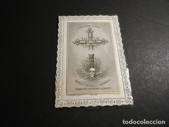 Postkarten: CRUZ ANTIGUA ESTAMPA CALADA PUNTILLA CANIVET SIGLO XIX