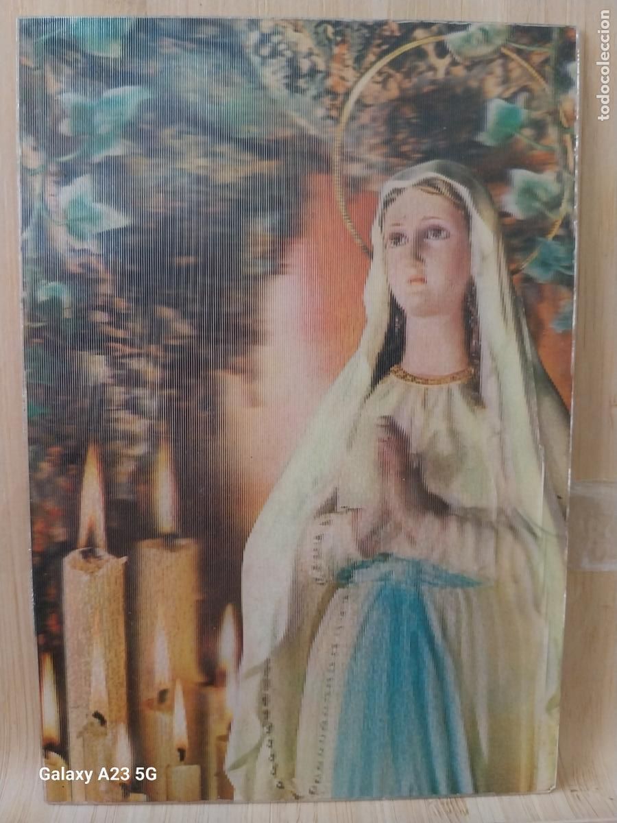 Postales: VIRGEN LOURDES NTRA SRA ED FISA R 8 SC ORIGINAL DORSO MANCHAS POSTAL HOLOGR&Aacute;FICA