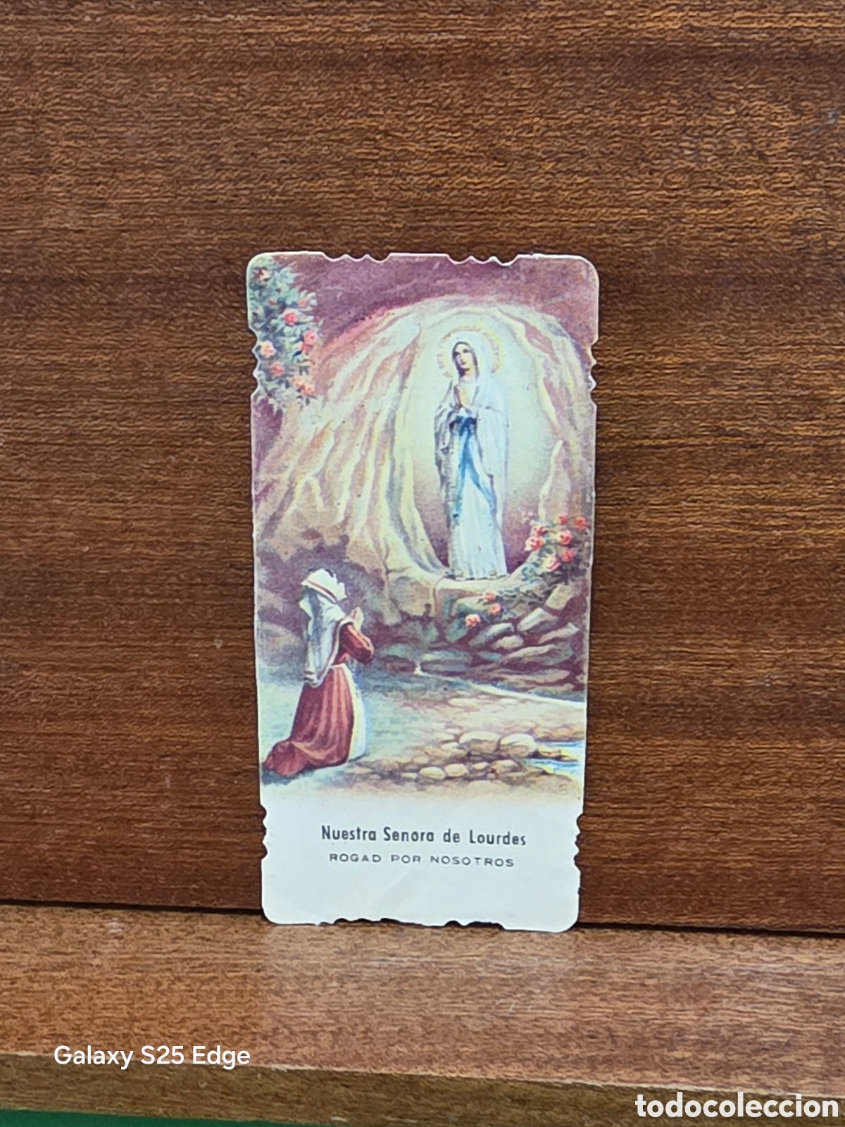 Postales: ANTIGUA ESTAMPA RELIGIOSA...&rdquo;&rdquo;NUESTRA SE&Ntilde;ORA DE LOURDES&rdquo;&rdquo;...10 X 5 CM...