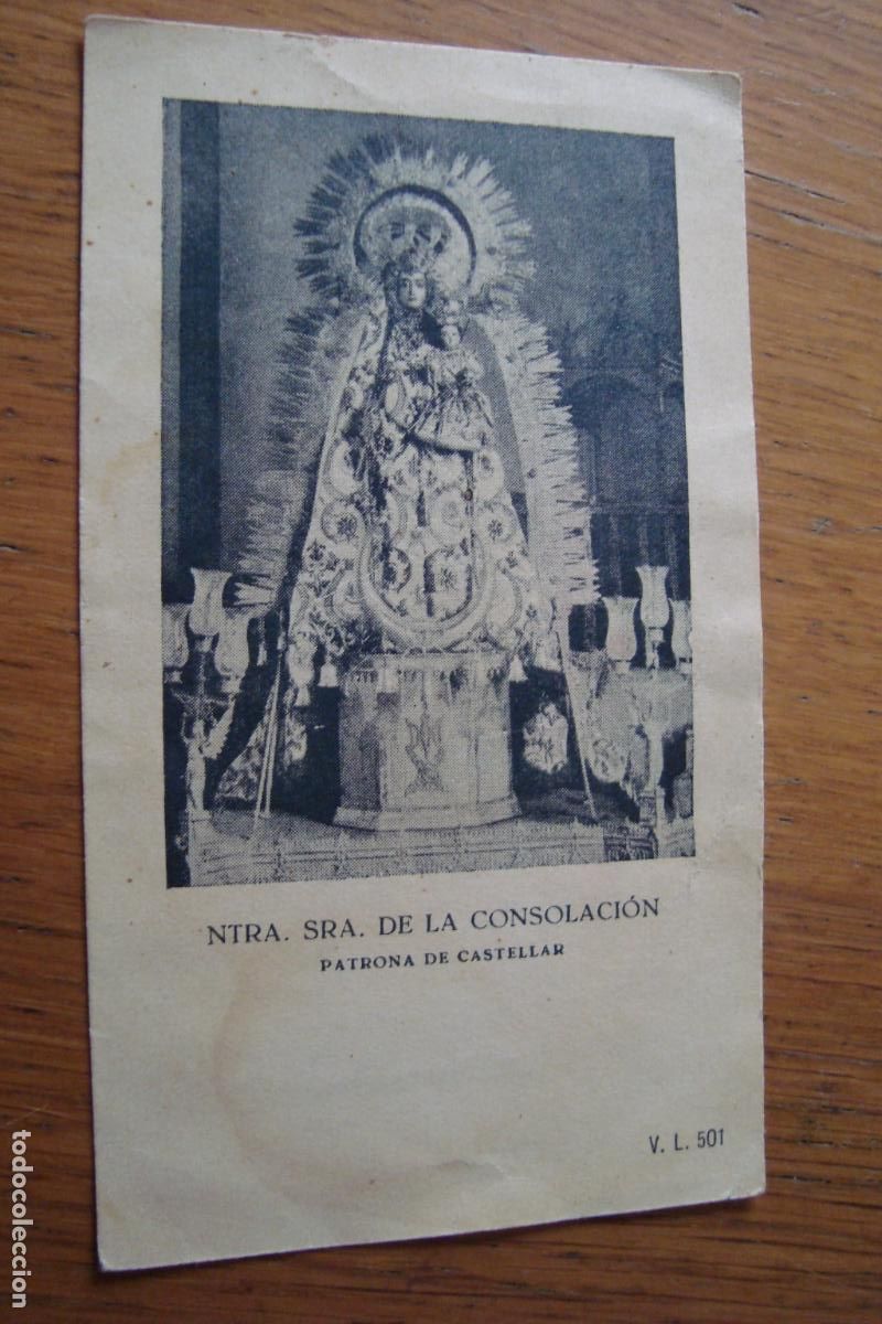 Postales: ANTIGUA ESTAMPA RELIGIOSA. VIRGEN DE LA CONSOLACION. CASTELLAR DE SANTISTEBAN JAEN