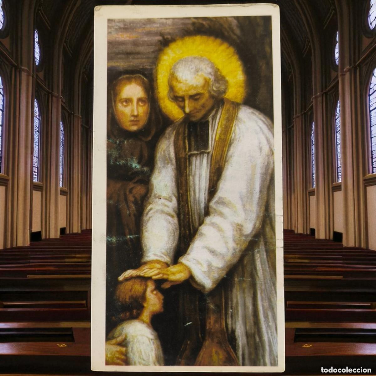 Cartoline: Antigua Estampa Religiosa San Juan Mar&iacute;a Vianney Juan Pablo II Oraci&oacute;n Vocaciones Sacerdotales 1986